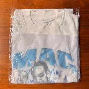 Custom Mac Miller Design White Crew Neck Short Sleeve T-shirt Size S